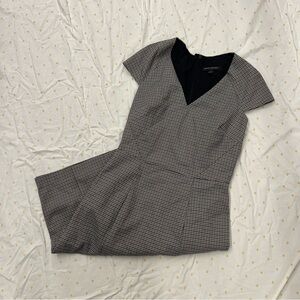 Banana Republic Black and Brown Houndstooth Dress